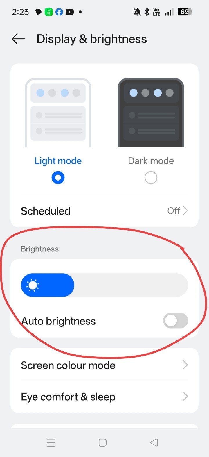 screen brightness