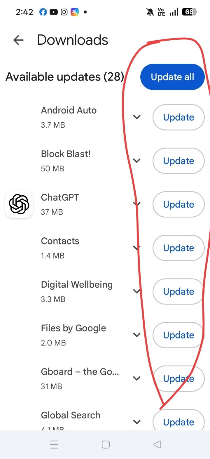 Apps update