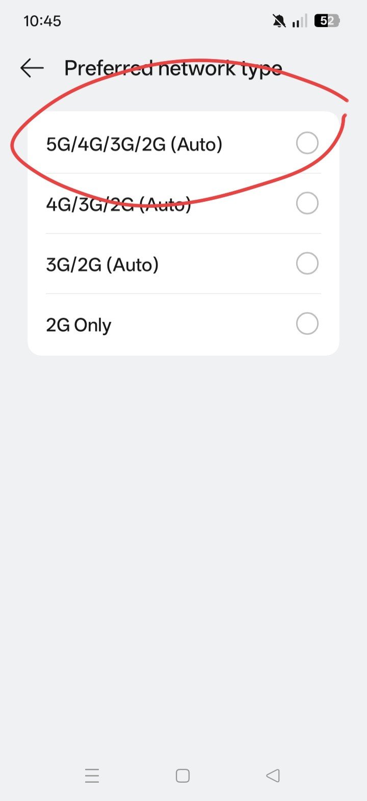 Preferred Network Type