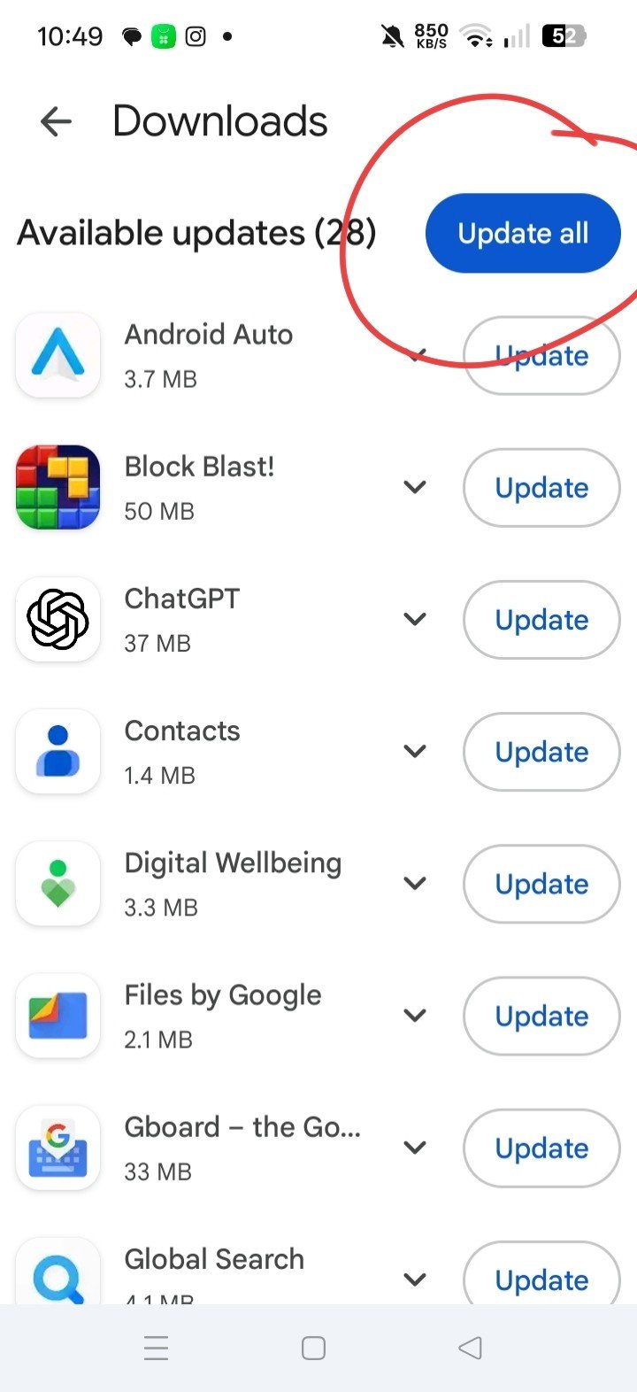 Apps update