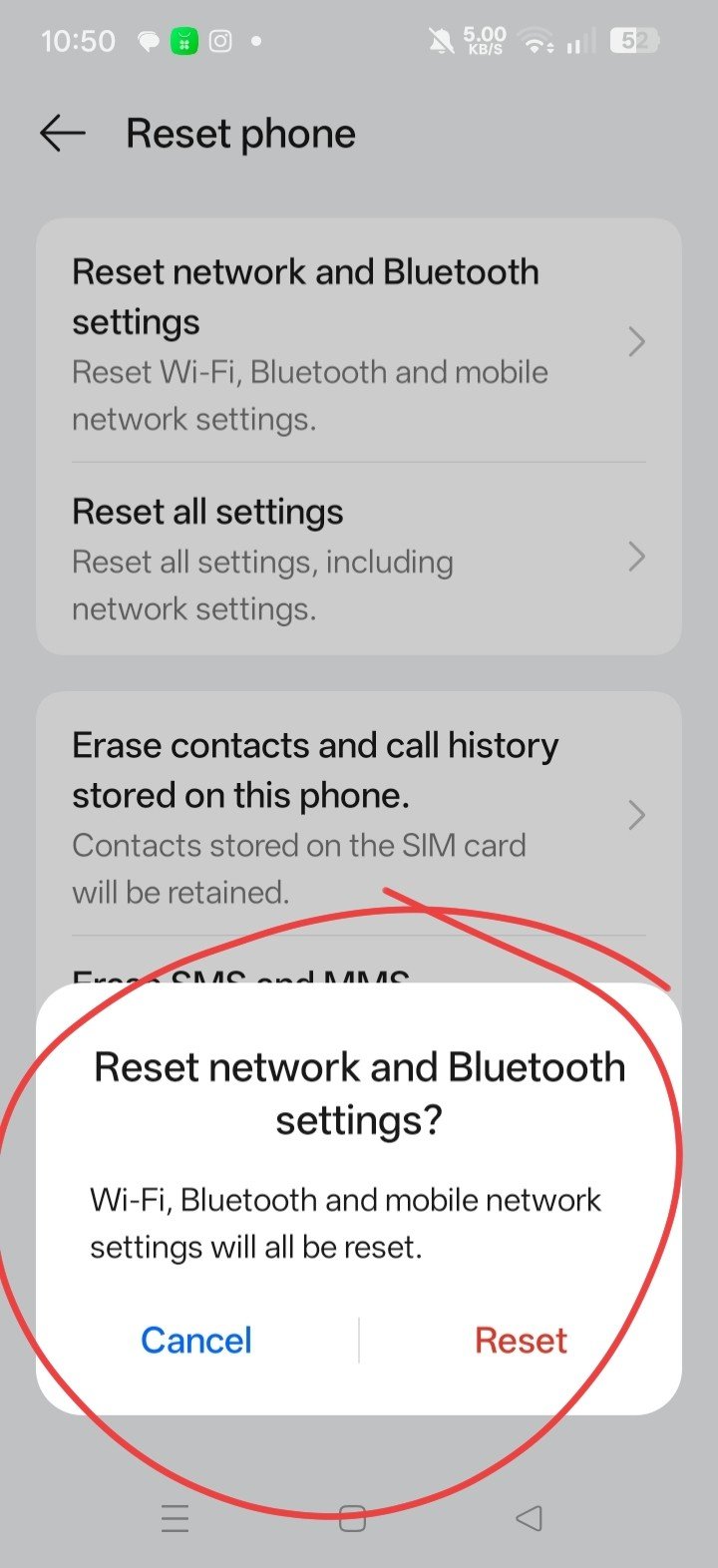 Network Settings Reset