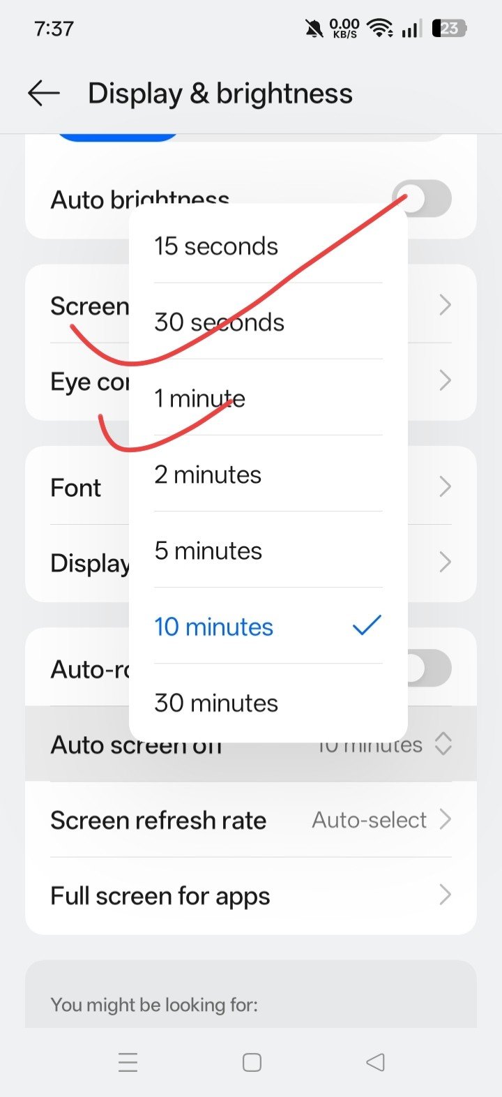 Screen Timeout