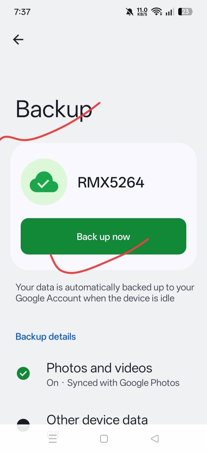 Backup on